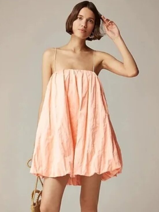 J. Crew Dresses & Skirts - J. Crew Collection Satin Mini Bubble Dress in Bright Peony Size 2 NWT